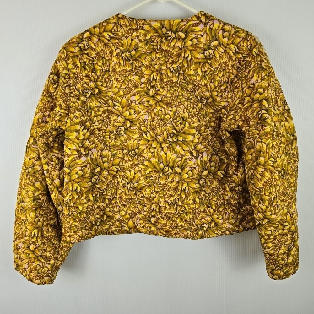 Kika Vargas Floral Yellow Women's Jacket Button Up Lined Size XS Whimsy Colorful - Picture 4 of 13